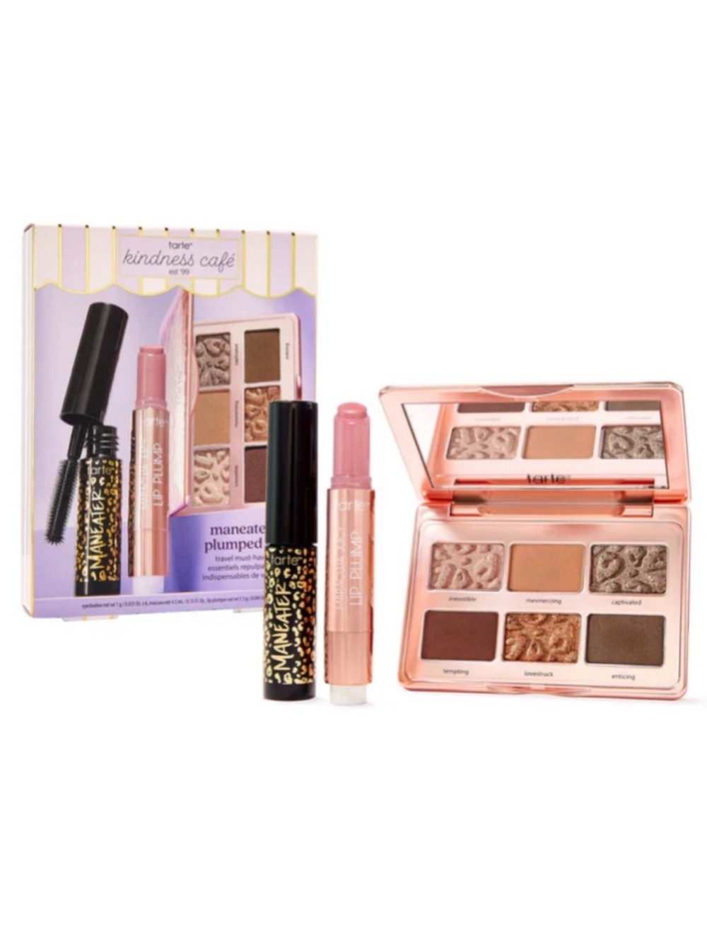 TARTE KINDNESS CAFE MANEATER PLUMPED UP TRAVEL MUST HAVES